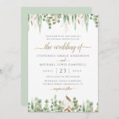 Elegant Waterverf Eucalyptus Greenery Wedding Kaart (Voorkant / Achterkant)