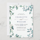 Elegant Waterverf Eucalyptus Greenery Wedding Kaart (Voorkant)