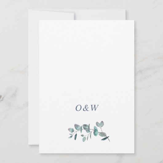Elegant Waterverf Eucalyptus Greenery Wedding Kaart (Achterkant)
