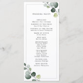 Elegant Waterverf Eucalyptus Greenery Wedding Programmakaart (Achterkant)