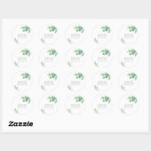 Elegant Waterverf Eucalyptus Greenery Wedding Ronde Sticker (Vel)