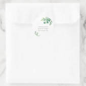 Elegant Waterverf Eucalyptus Greenery Wedding Ronde Sticker (Tas)