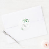 Elegant Waterverf Eucalyptus Greenery Wedding Ronde Sticker (Envelop)
