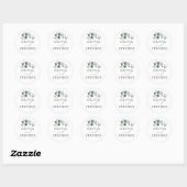 Elegant Waterverf Eucalyptus Greenery Wedding Ronde Sticker (Vel)