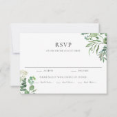 Elegant Waterverf Eucalyptus Greenery Wedding RSVP Kaartje (Voorkant)