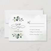 Elegant Waterverf Eucalyptus Greenery Wedding RSVP Kaartje (Voorkant)