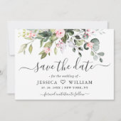 Elegant Waterverf Eucalyptus Greenery Wedding Sav Save The Date (Voorkant)