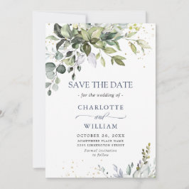 Elegant Waterverf Eucalyptus Greenery Wedding Save The Date