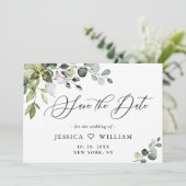 Elegant Waterverf Eucalyptus Greenery Wedding Save The Date (Staand voorkant)