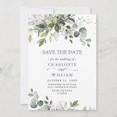 Elegant Waterverf Eucalyptus Greenery Wedding Save The Date (Voorkant)