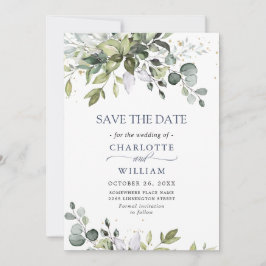 Elegant Waterverf Eucalyptus Greenery Wedding Save The Date