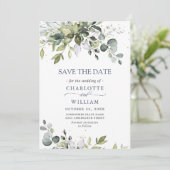 Elegant Waterverf Eucalyptus Greenery Wedding Save The Date (Staand voorkant)