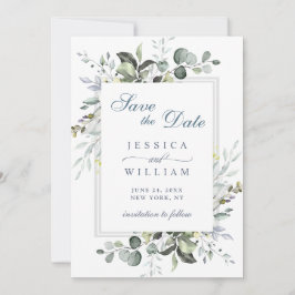 Elegant Waterverf Eucalyptus Greenery Wedding Save The Date