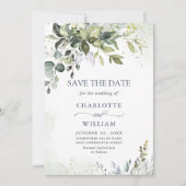 Elegant Waterverf Eucalyptus Greenery Wedding Save The Date (Voorkant)