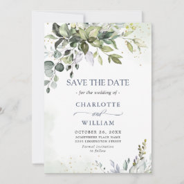 Elegant Waterverf Eucalyptus Greenery Wedding Save The Date