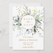 Elegant Waterverf Eucalyptus Greenery Wedding Save The Date (Voorkant)