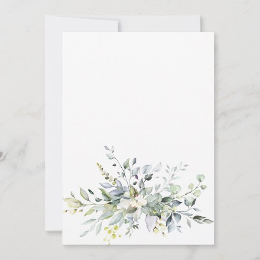 Elegant Waterverf Eucalyptus Greenery Wedding Save The Date (Achterkant)