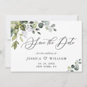Elegant Waterverf Eucalyptus Greenery Wedding Save The Date (Voorkant)