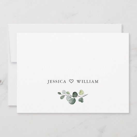Elegant Waterverf Eucalyptus Greenery Wedding Save The Date (Achterkant)
