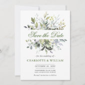 Elegant Waterverf Eucalyptus Greenery Wedding Save The Date (Voorkant)