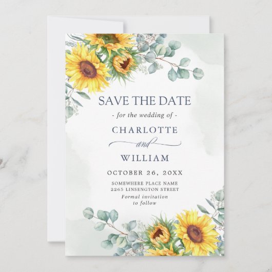 Elegant Waterverf Eucalyptus Greenery Wedding Save The Date (Voorkant)