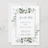 Elegant Waterverf Eucalyptus Greenery Wedding Save The Date (Voorkant)