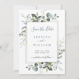 Elegant Waterverf Eucalyptus Greenery Wedding Save The Date
