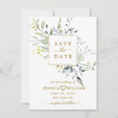 Elegant Waterverf Eucalyptus Greenery Wedding Save The Date (Voorkant)
