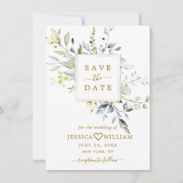 Elegant Waterverf Eucalyptus Greenery Wedding Save The Date