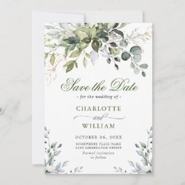 Elegant Waterverf Eucalyptus Greenery Wedding Save The Date