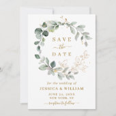 Elegant Waterverf Eucalyptus Greenery Wedding Save The Date (Voorkant)