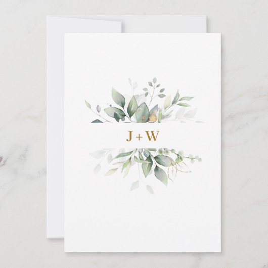 Elegant Waterverf Eucalyptus Greenery Wedding Save The Date (Achterkant)