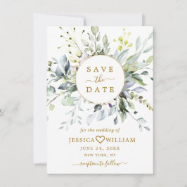 Elegant Waterverf Eucalyptus Greenery Wedding Save The Date