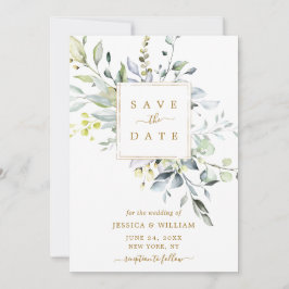 Elegant Waterverf Eucalyptus Greenery Wedding Save The Date