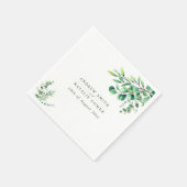 Elegant Waterverf Eucalyptus Greenery Wedding Servet (Hoek)
