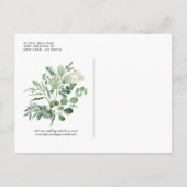 Elegant Waterverf Eucalyptus Greenery Wedding Uitnodiging Briefkaart (Achterkant)