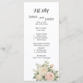 Elegant Waterverf Eucalyptus Huwelijksprogramma Menu (Voorkant)