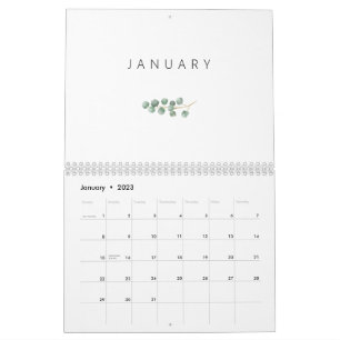 Elegant Waterverf Eucalyptus Kalender