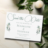 Elegant Waterverf Eucalyptus Leaf Green Modern Save The Date