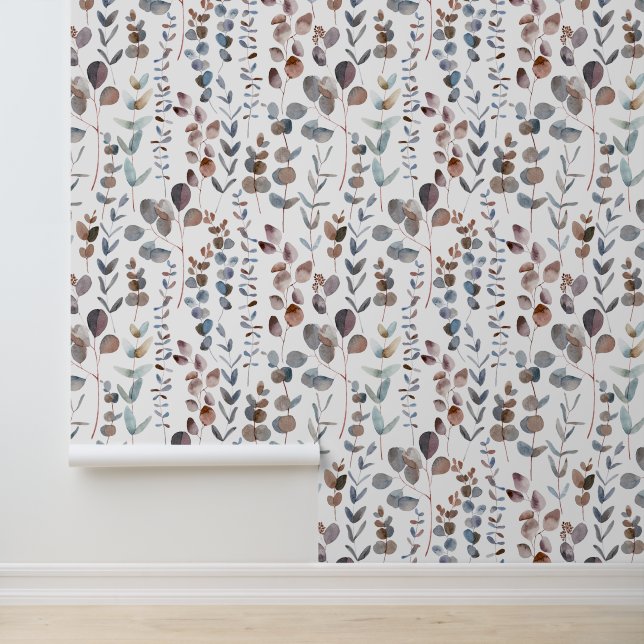 Elegant Waterverf Eucalyptus Leaves Behang (Applicatie)
