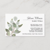 Elegant Waterverf Eucalyptus Leaves Feminine Visitekaartje (Voorkant)
