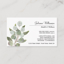 Elegant Waterverf Eucalyptus Leaves Feminine Visitekaartje