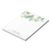 Elegant Waterverf Eucalyptus Leaves Notitieblok (Linkerzijde)