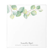 Elegant Waterverf Eucalyptus Leaves Notitieblok (Voorkant)