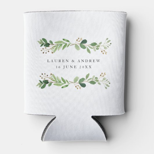 Elegant Waterverf Eucalyptus Leaves Wedding Blikjeskoeler (Voorkant)