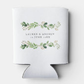 Elegant Waterverf Eucalyptus Leaves Wedding Blikjeskoeler (Achterkant)