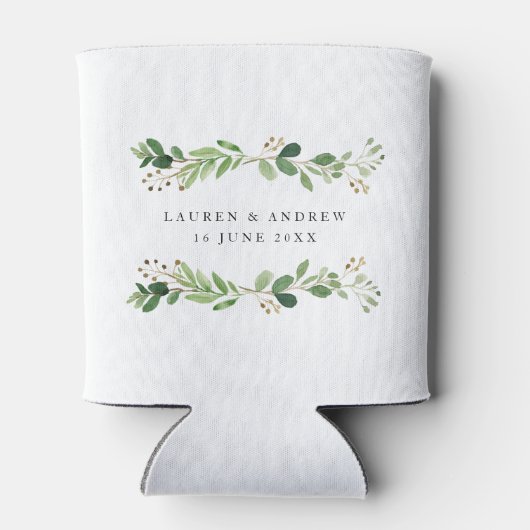 Elegant Waterverf Eucalyptus Leaves Wedding Blikjeskoeler (Achterkant)