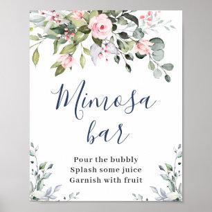 Elegant Waterverf Eucalyptus Mimosa Bar Poster