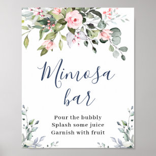 Elegant Waterverf Eucalyptus Mimosa Bar Poster