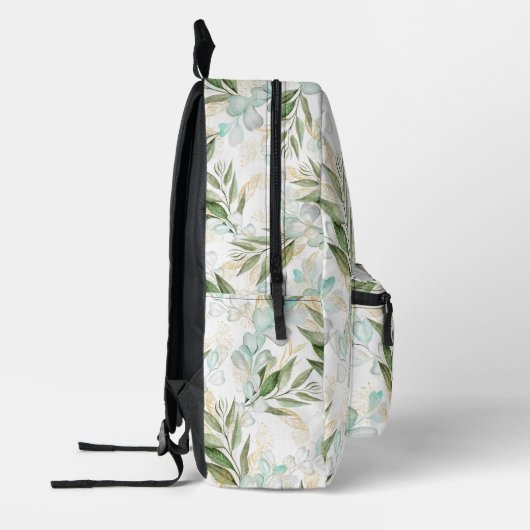Elegant Waterverf Eucalyptus Monogram Bedrukte Rugzak (Links)